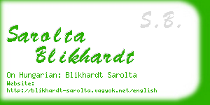 sarolta blikhardt business card
